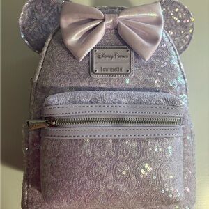 Disney Parks Loungefly Opalescent Lavender
Purple Sequin Minnie Backpack